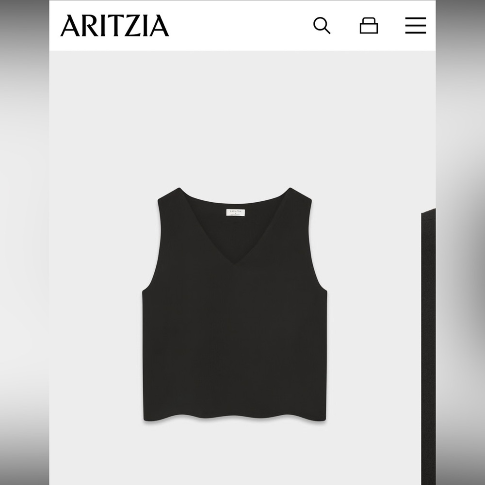 Aritzia Black V-Neck Tank Top